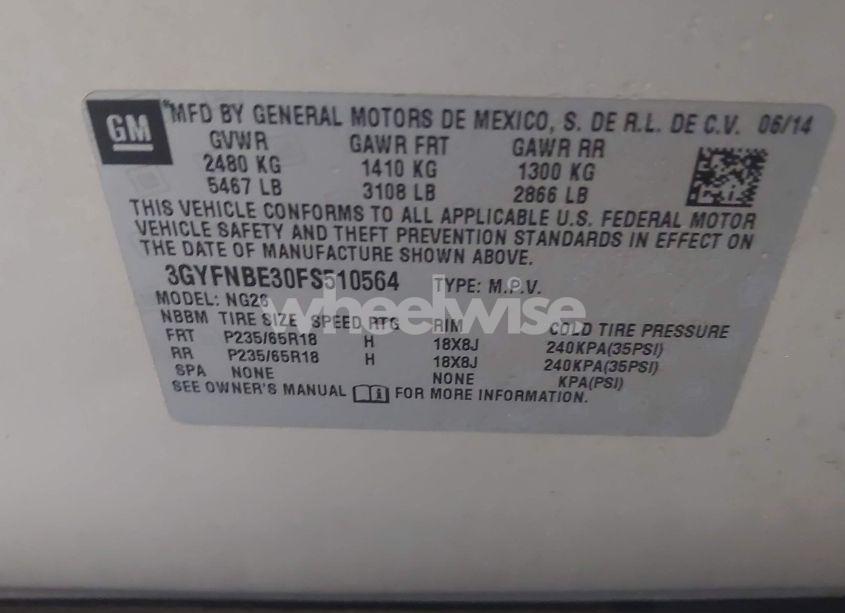 Photo 9 of 2015 Cadillac Srx LUXURY COLLECTION (VIN 3GYFNBE30FS510564)