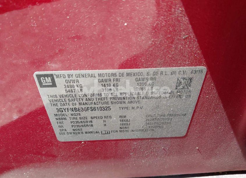 Photo 9 of 2015 Cadillac Srx LUXURY COLLECTION (VIN 3GYFNBE30FS610325)