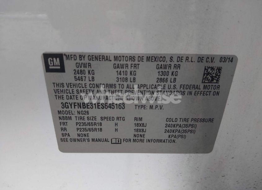 Photo 9 of 2014 Cadillac Srx LUXURY COLLECTION (VIN 3GYFNBE31ES645163)