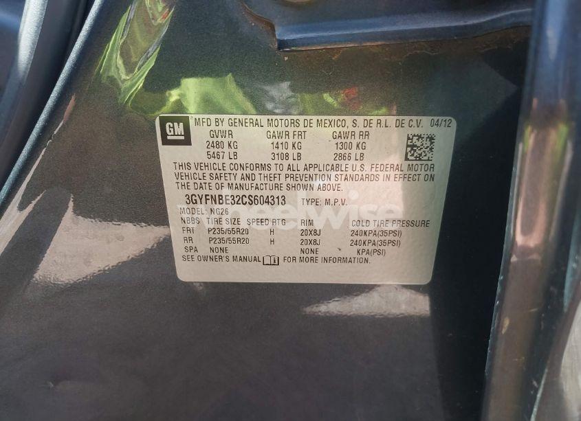 Photo 9 of 2012 Cadillac Srx PERFORMANCE COLLECTION (VIN 3GYFNBE32CS604313)