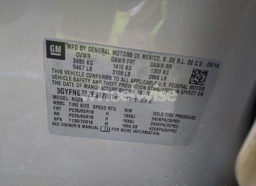 Photo 9 of 2014 Cadillac Srx LUXURY COLLECTION (VIN 3GYFNBE32ES678818)