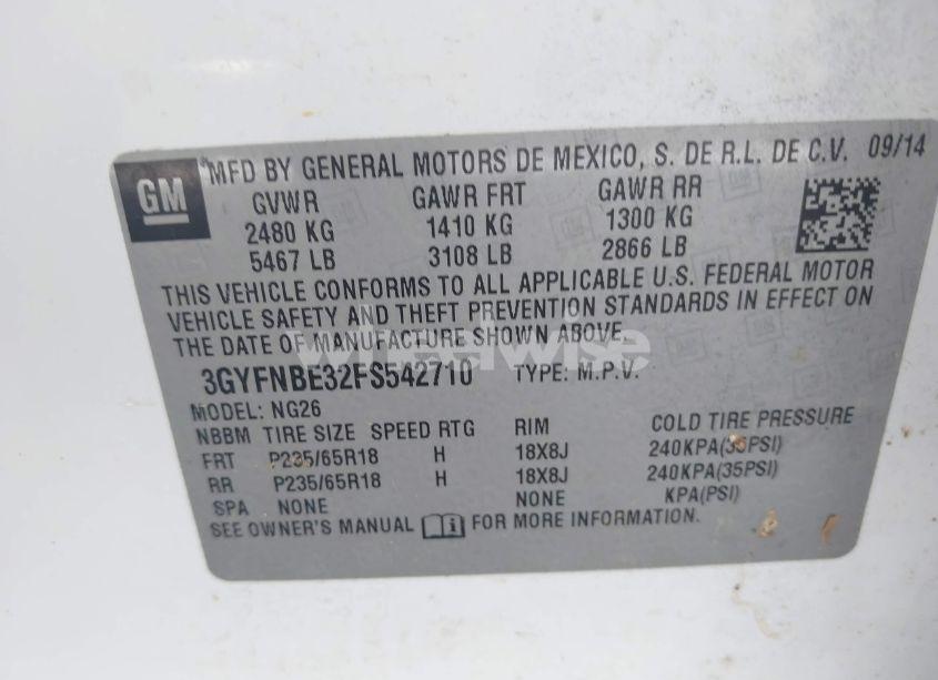 Photo 9 of 2015 Cadillac Srx LUXURY COLLECTION (VIN 3GYFNBE32FS542710)