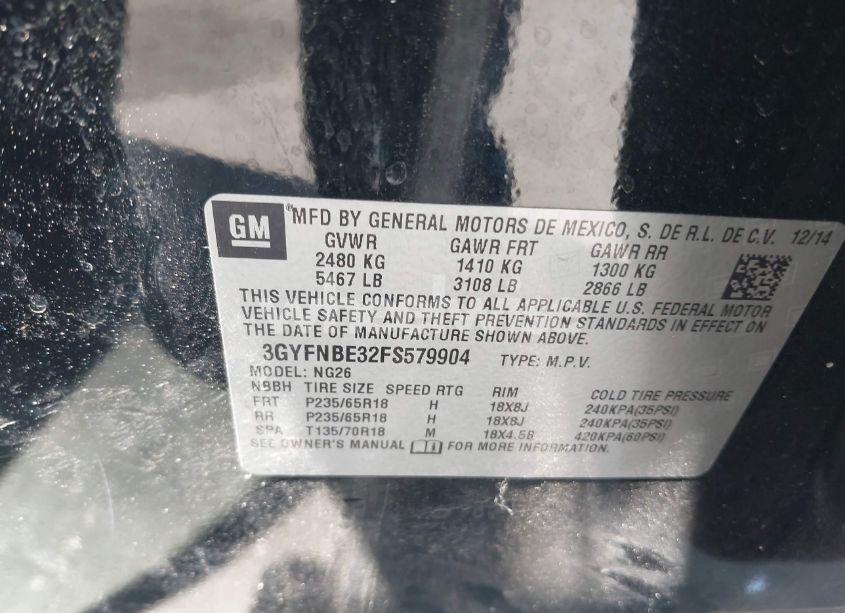 Photo 9 of 2015 Cadillac Srx LUXURY COLLECTION (VIN 3GYFNBE32FS579904)