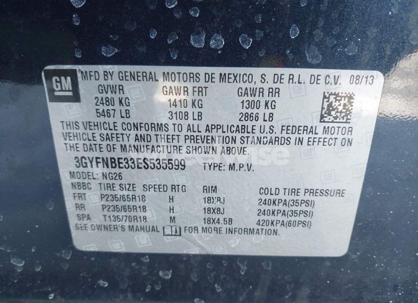 Photo 9 of 2014 Cadillac Srx LUXURY COLLECTION (VIN 3GYFNBE33ES535599)