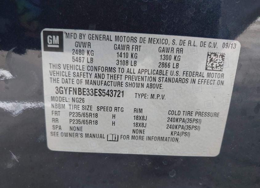 Photo 9 of 2014 Cadillac Srx LUXURY COLLECTION (VIN 3GYFNBE33ES543721)