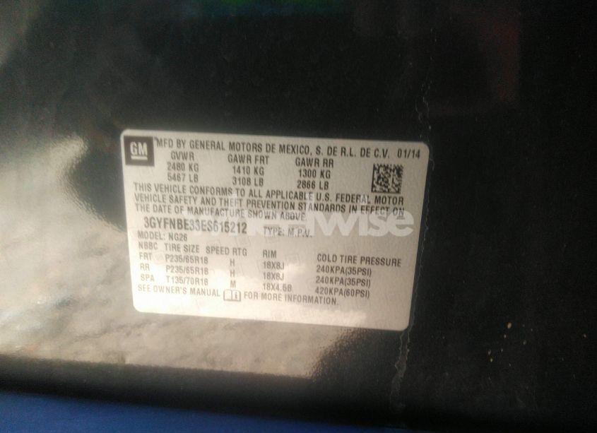 Photo 9 of 2014 Cadillac Srx LUXURY COLLECTION (VIN 3GYFNBE33ES615212)