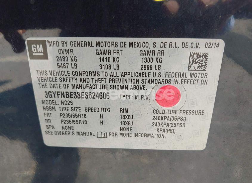 Photo 9 of 2014 Cadillac Srx LUXURY COLLECTION (VIN 3GYFNBE33ES624606)