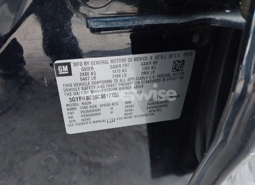 Photo 9 of 2012 Cadillac Srx PERFORMANCE COLLECTION (VIN 3GYFNBE35CS617766)