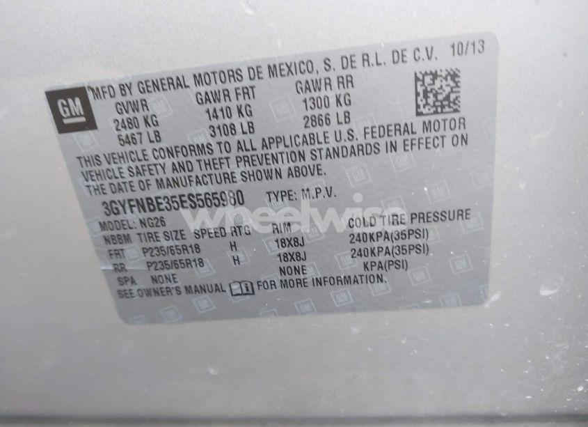 Photo 9 of 2014 Cadillac Srx LUXURY COLLECTION (VIN 3GYFNBE35ES565980)