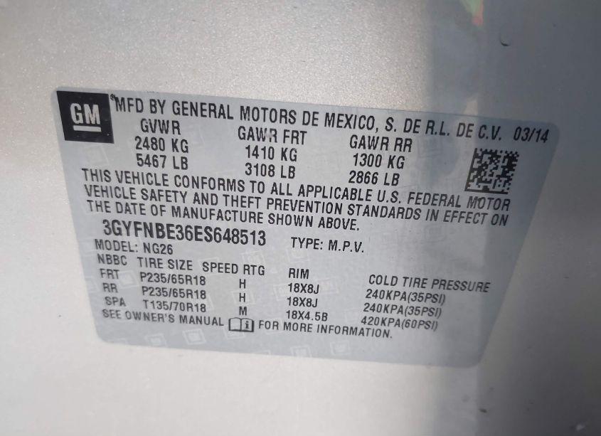 Photo 9 of 2014 Cadillac Srx LUXURY COLLECTION (VIN 3GYFNBE36ES648513)