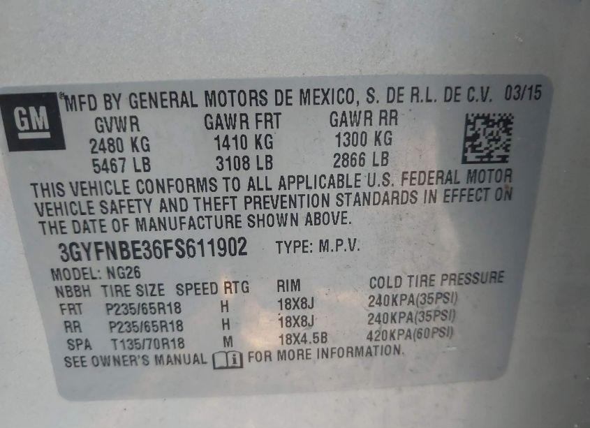 Photo 9 of 2015 Cadillac Srx LUXURY COLLECTION (VIN 3GYFNBE36FS611902)