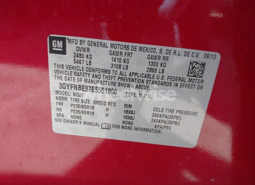 Photo 9 of 2014 Cadillac Srx LUXURY COLLECTION (VIN 3GYFNBE37ES551000)