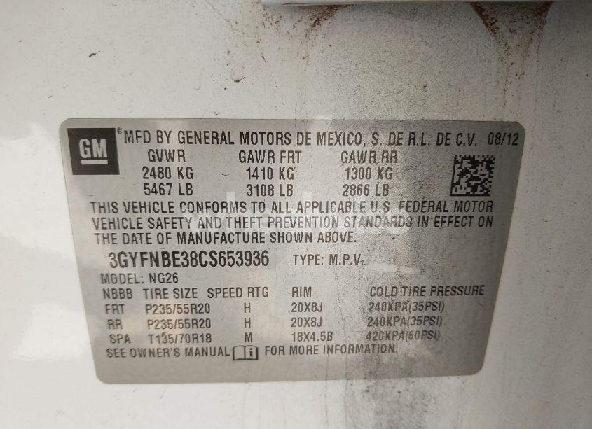 Photo 9 of 2012 Cadillac Srx PERFORMANCE COLLECTION (VIN 3GYFNBE38CS653936)