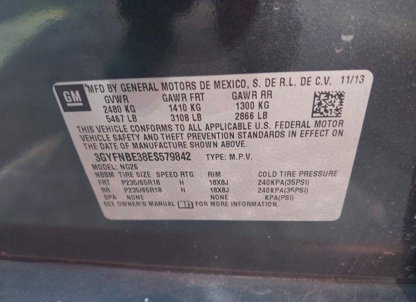 Photo 9 of 2014 Cadillac Srx LUXURY COLLECTION (VIN 3GYFNBE38ES579842)