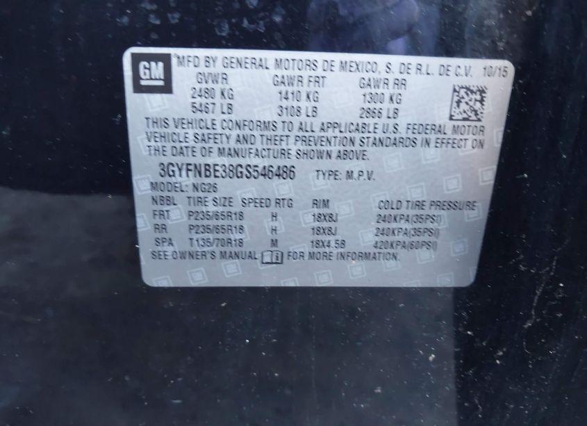 Photo 9 of 2016 Cadillac Srx LUXURY COLLECTION (VIN 3GYFNBE38GS546486)