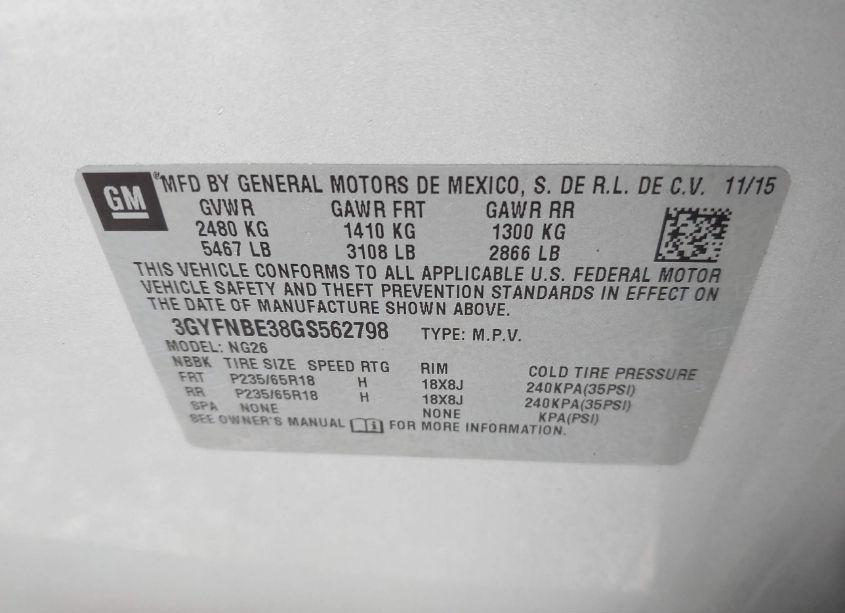 Photo 9 of 2016 Cadillac Srx LUXURY COLLECTION (VIN 3GYFNBE38GS562798)