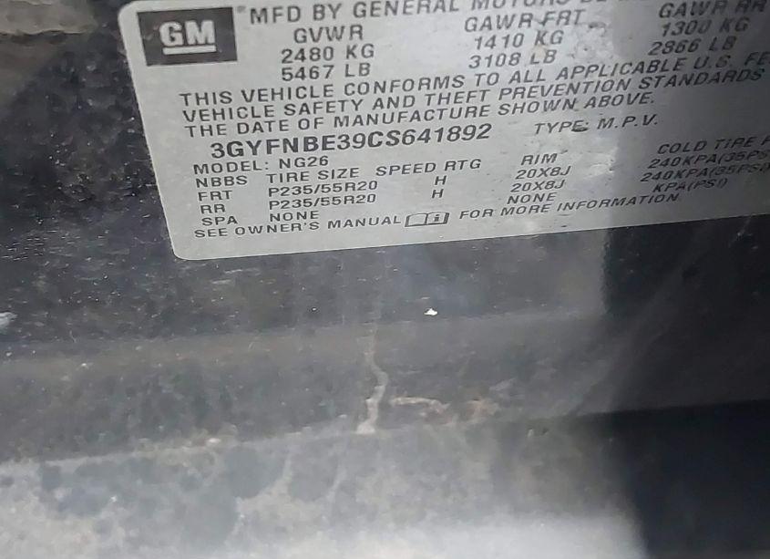 Photo 9 of 2012 Cadillac Srx PERFORMANCE COLLECTION (VIN 3GYFNBE39CS641892)