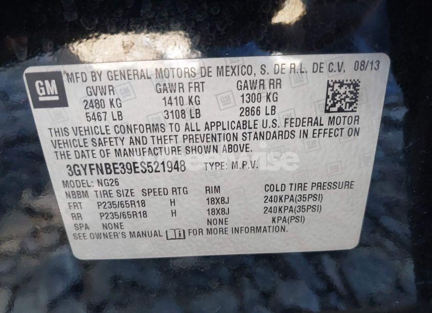 Photo 9 of 2014 Cadillac Srx LUXURY COLLECTION (VIN 3GYFNBE39ES521948)