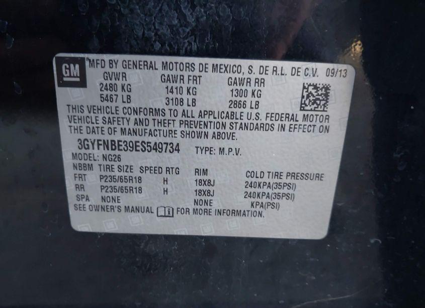 Photo 9 of 2014 Cadillac Srx LUXURY COLLECTION (VIN 3GYFNBE39ES549734)