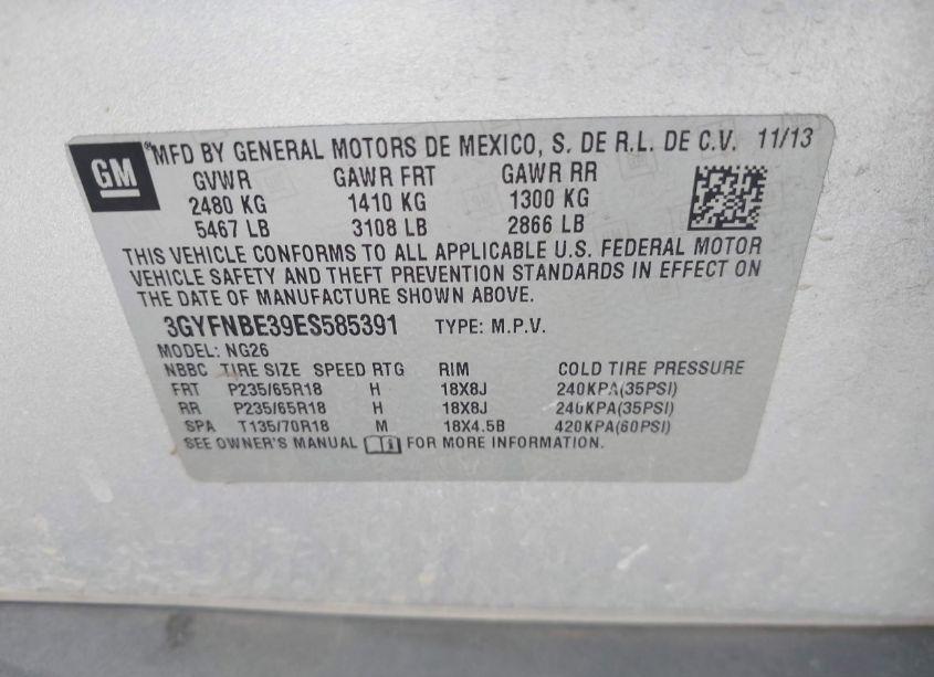 Photo 9 of 2014 Cadillac Srx LUXURY COLLECTION (VIN 3GYFNBE39ES585391)