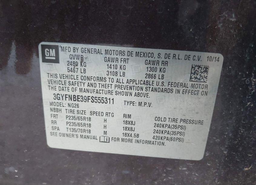 Photo 9 of 2015 Cadillac Srx LUXURY COLLECTION (VIN 3GYFNBE39FS555311)