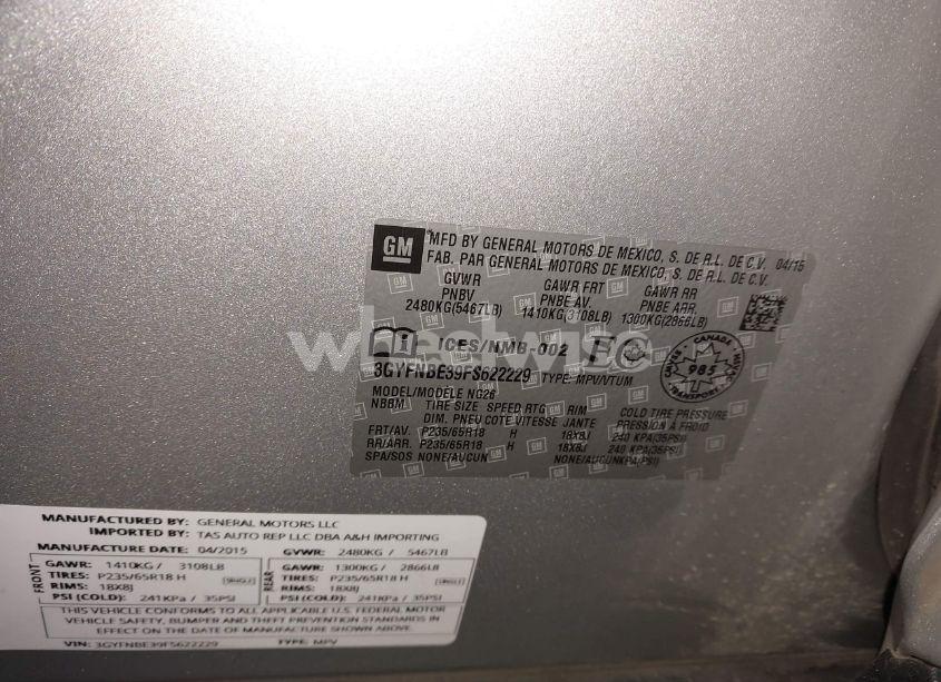 Photo 9 of 2015 Cadillac Srx LUXURY COLLECTION (VIN 3GYFNBE39FS622229)