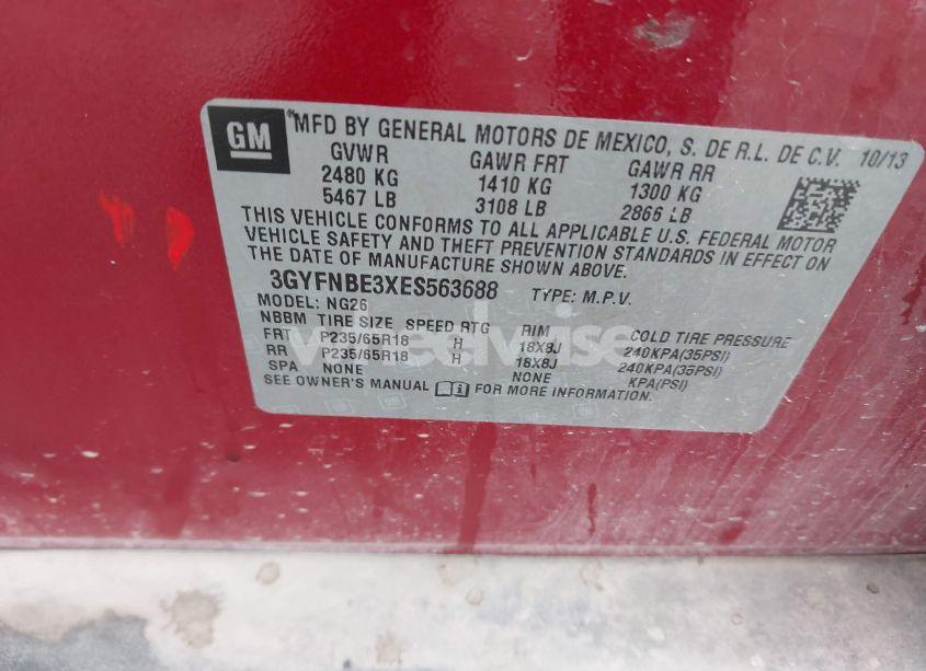 Photo 9 of 2014 Cadillac Srx LUXURY COLLECTION (VIN 3GYFNBE3XES563688)