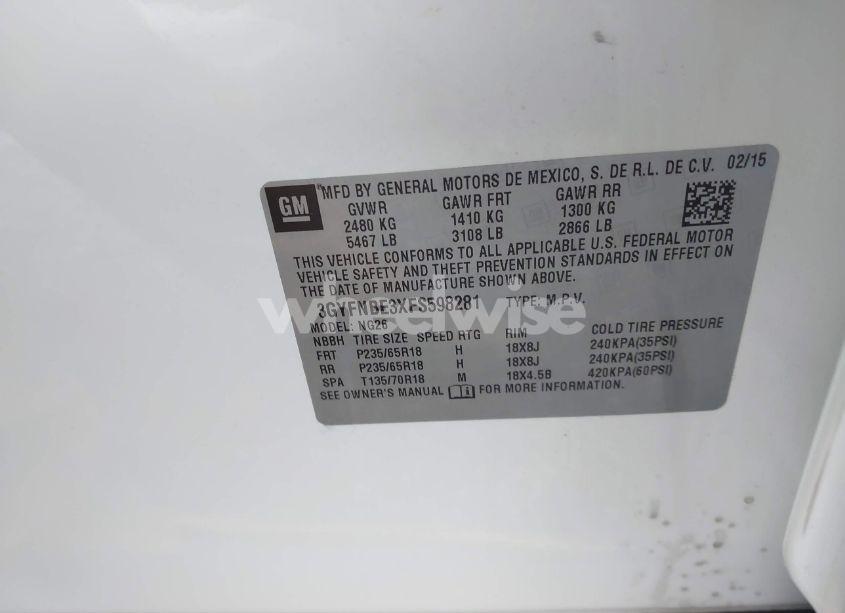 Photo 9 of 2015 Cadillac Srx LUXURY COLLECTION (VIN 3GYFNBE3XFS598281)