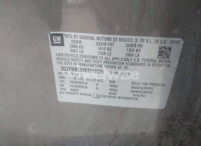 Photo 9 of 2015 Cadillac Srx LUXURY COLLECTION (VIN 3GYFNBE3XFS613085)