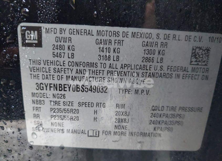 Photo 9 of 2011 Cadillac Srx PERFORMANCE COLLECTION (VIN 3GYFNBEY0BS549032)