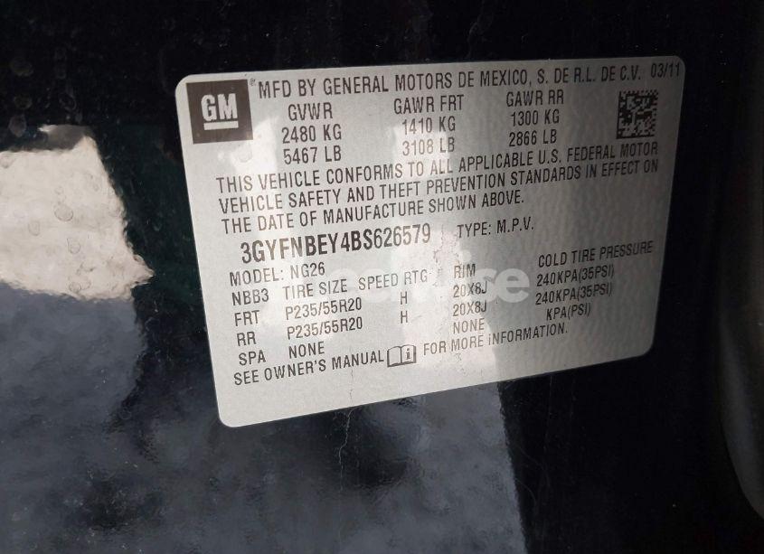 Photo 9 of 2011 Cadillac Srx PERFORMANCE COLLECTION (VIN 3GYFNBEY4BS626579)