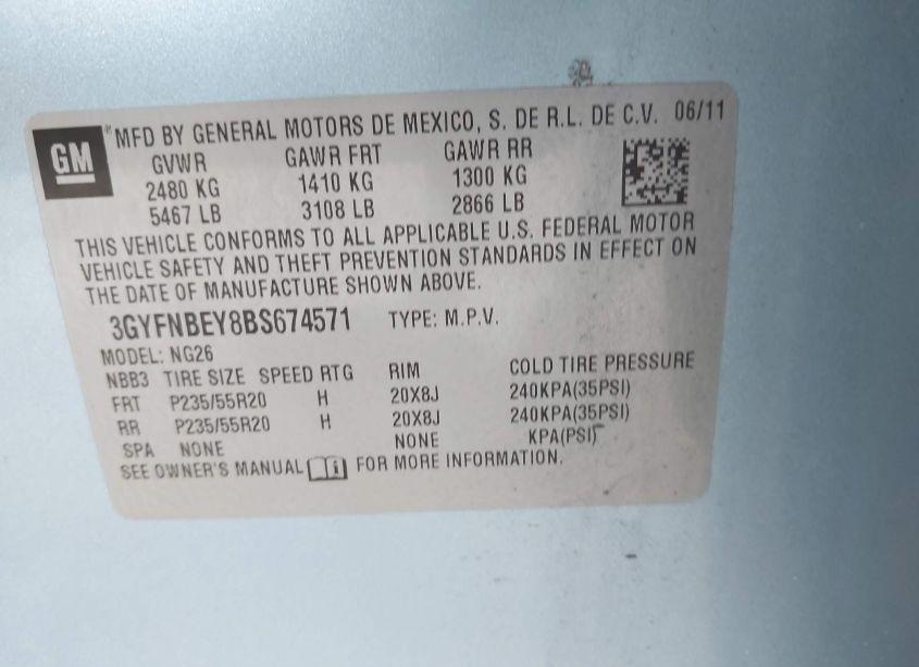 Photo 9 of 2011 Cadillac Srx PERFORMANCE COLLECTION (VIN 3GYFNBEY8BS674571)