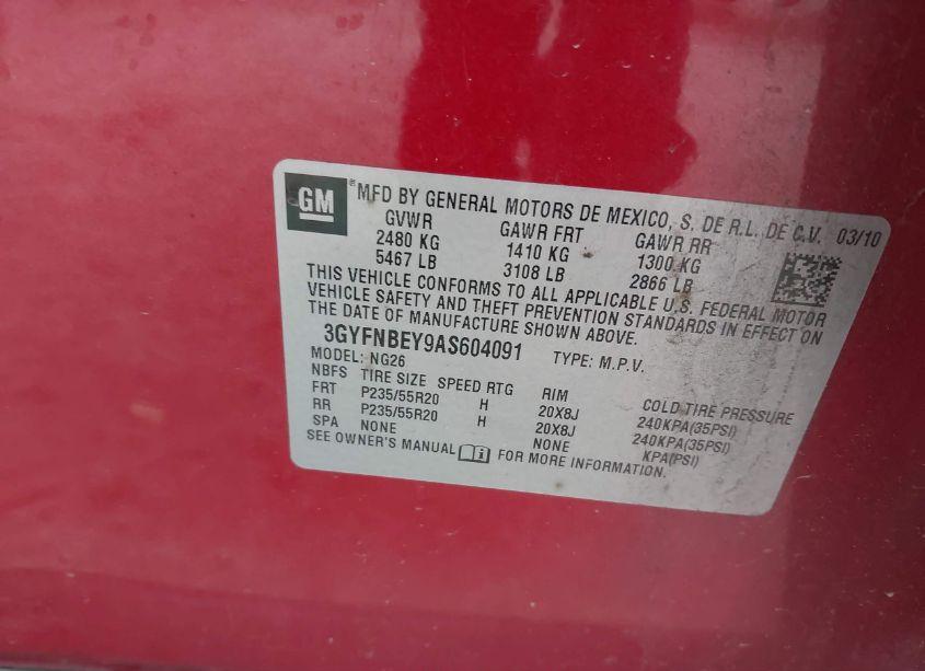 Photo 9 of 2010 Cadillac Srx PERFORMANCE COLLECTION (VIN 3GYFNBEY9AS604091)