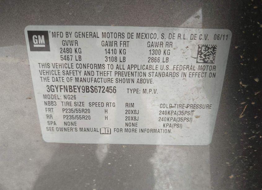 Photo 9 of 2011 Cadillac Srx PERFORMANCE COLLECTION (VIN 3GYFNBEY9BS672456)