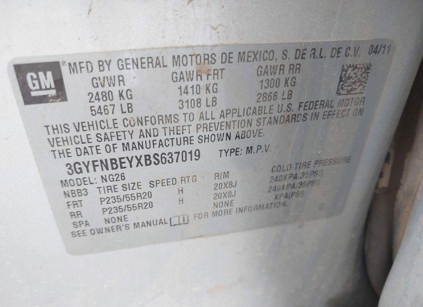 Photo 9 of 2011 Cadillac Srx PERFORMANCE COLLECTION (VIN 3GYFNBEYXBS637019)