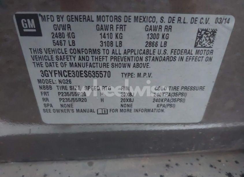 Photo 9 of 2014 Cadillac Srx PERFORMANCE COLLECTION (VIN 3GYFNCE30ES635570)