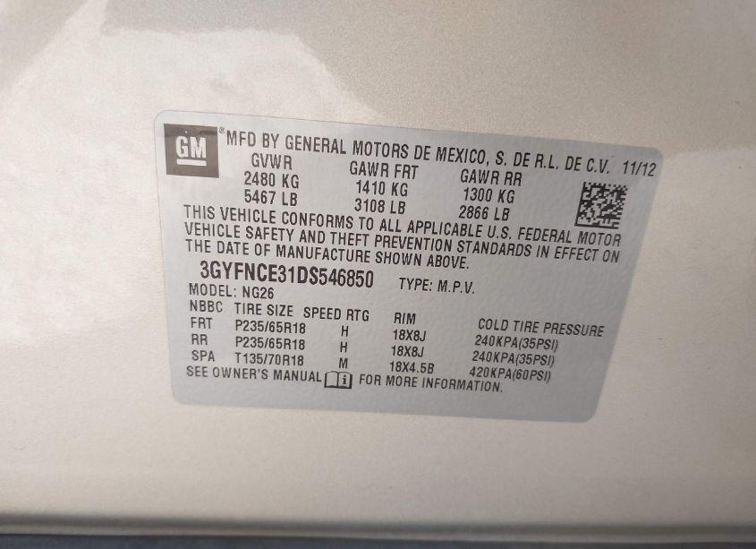 Photo 9 of 2013 Cadillac Srx LUXURY COLLECTION (VIN 3GYFNCE31DS546850)