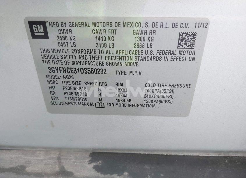 Photo 9 of 2013 Cadillac Srx LUXURY COLLECTION (VIN 3GYFNCE31DS560232)