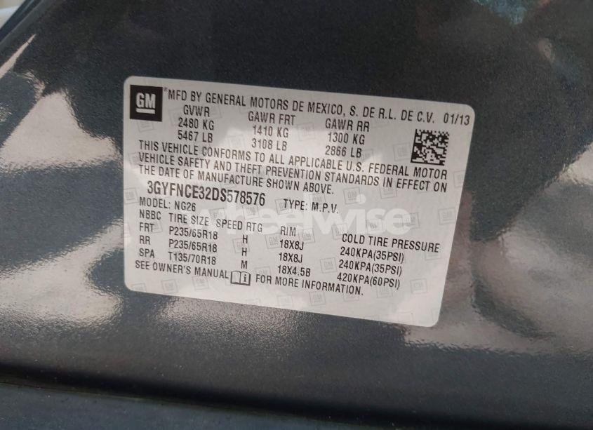 Photo 9 of 2013 Cadillac Srx LUXURY COLLECTION (VIN 3GYFNCE32DS578576)