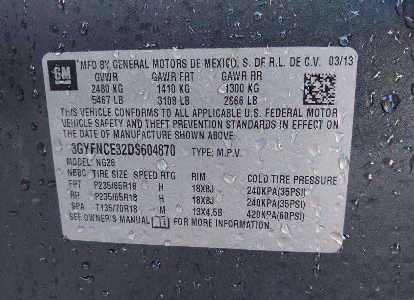 Photo 9 of 2013 Cadillac Srx LUXURY COLLECTION (VIN 3GYFNCE32DS604870)