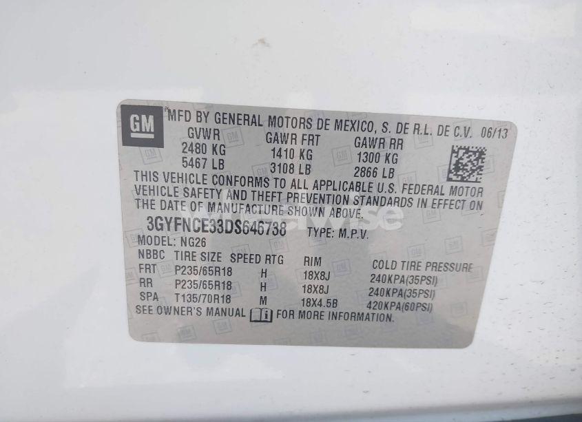 Photo 9 of 2013 Cadillac Srx LUXURY COLLECTION (VIN 3GYFNCE33DS646738)