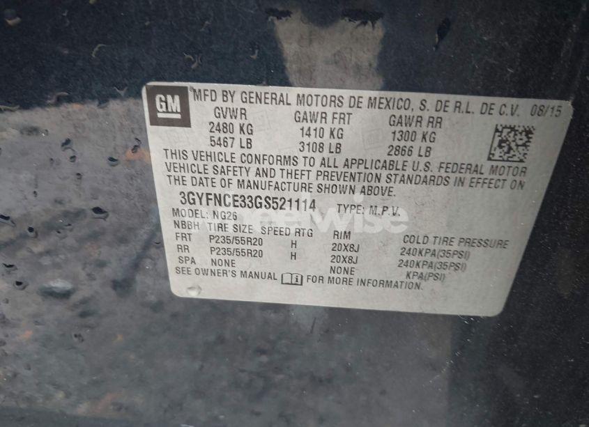 Photo 9 of 2016 Cadillac Srx PERFORMANCE COLLECTION (VIN 3GYFNCE33GS521114)