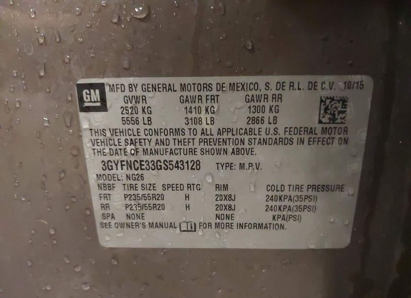 Photo 9 of 2016 Cadillac Srx PERFORMANCE COLLECTION (VIN 3GYFNCE33GS543128)