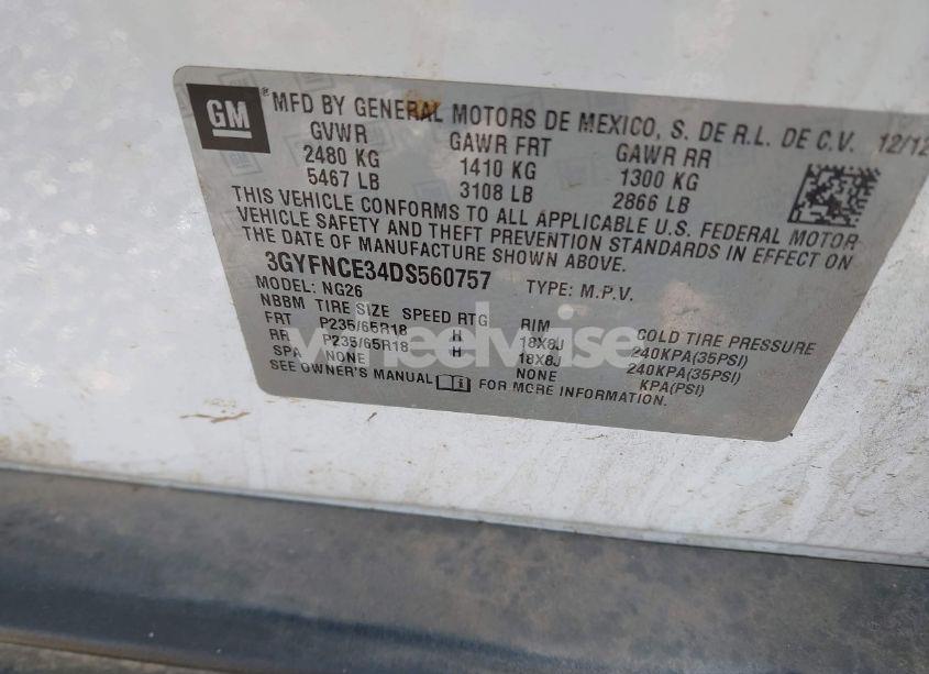 Photo 9 of 2013 Cadillac Srx LUXURY COLLECTION (VIN 3GYFNCE34DS560757)