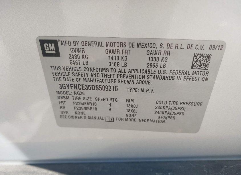 Photo 9 of 2013 Cadillac Srx LUXURY COLLECTION (VIN 3GYFNCE35DS509316)