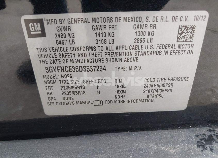 Photo 9 of 2013 Cadillac Srx LUXURY COLLECTION (VIN 3GYFNCE36DS537254)