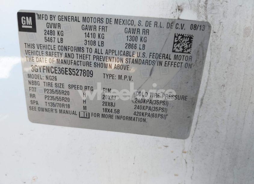 Photo 9 of 2014 Cadillac Srx PERFORMANCE COLLECTION (VIN 3GYFNCE36ES527809)