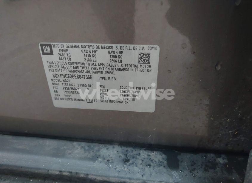 Photo 9 of 2014 Cadillac Srx PERFORMANCE COLLECTION (VIN 3GYFNCE36ES647366)