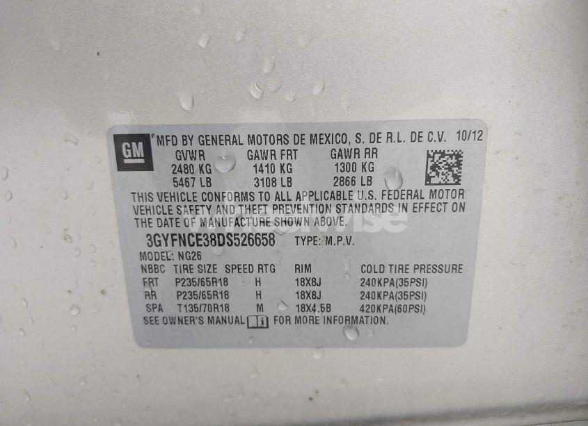 Photo 9 of 2013 Cadillac Srx LUXURY COLLECTION (VIN 3GYFNCE38DS526658)