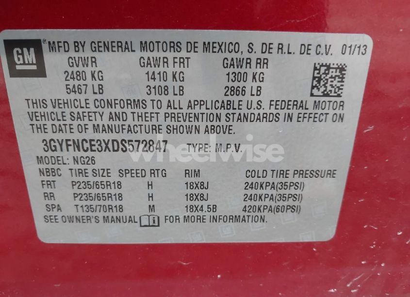 Photo 9 of 2013 Cadillac Srx LUXURY COLLECTION (VIN 3GYFNCE3XDS572847)